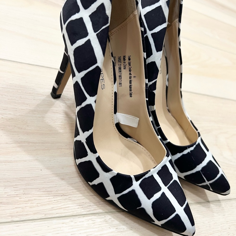 ADAM LIPPES for target black and white heels